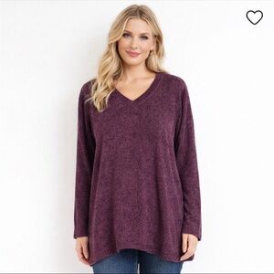 Cherokee women’s V-neck longsleeve tunic sweater size 2 X Cozy Weekend